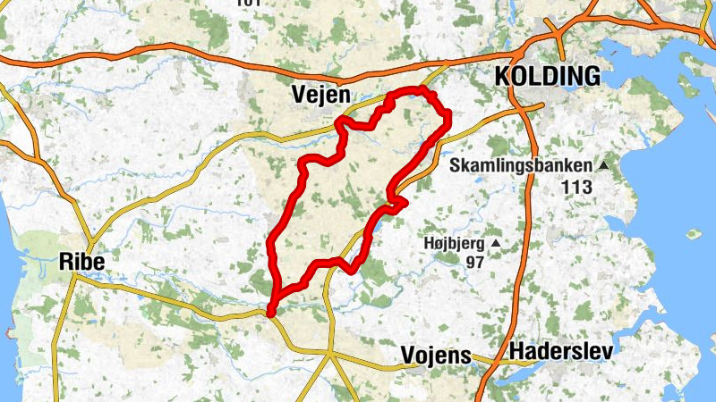 Gram Slotskro - Jels Kirke - Kællingebjerg - Søbjerg