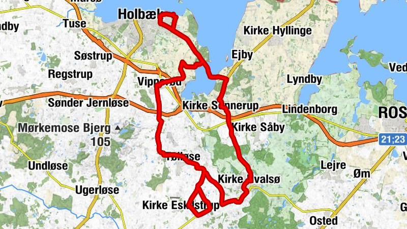Holbæk - Tjebberup - Sonnerup Kirke - Tølløse Kirke