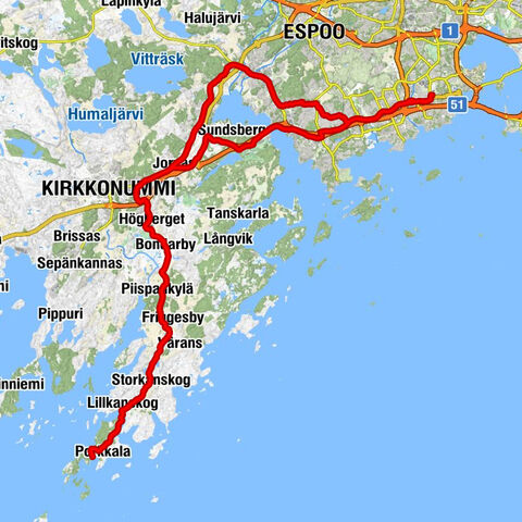 Jousenpuisto - Jehovan todistajien valtakunnansali - Olarin kirkko - Urheilupuisto