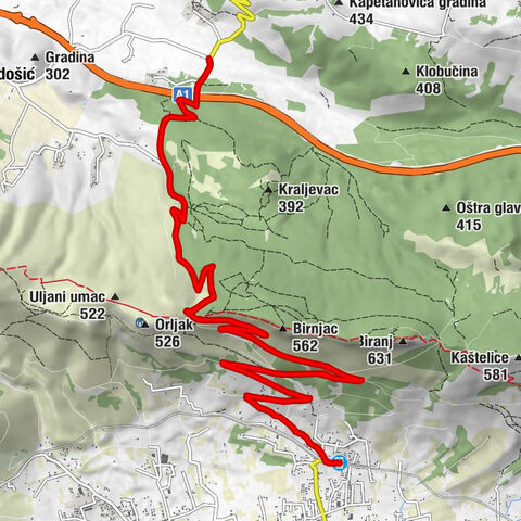 Kaštela - Planinarska kuća "Česmina" - Planinarski dom Malačka - Kapela blaženog Alojzija Stepinca