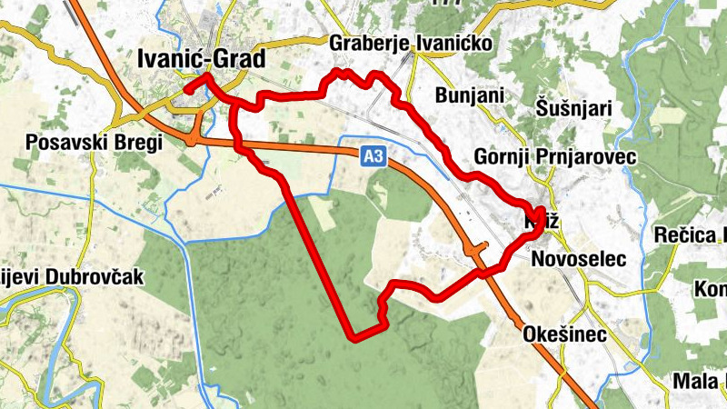 Breška Poljana - Ivanić-Grad - Velika Hrastilnica - Mala Hrastilnica