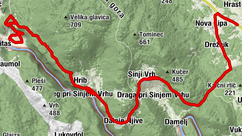Nova Lipa - Drežnik - Sinji Vrh - Sv. Trojica