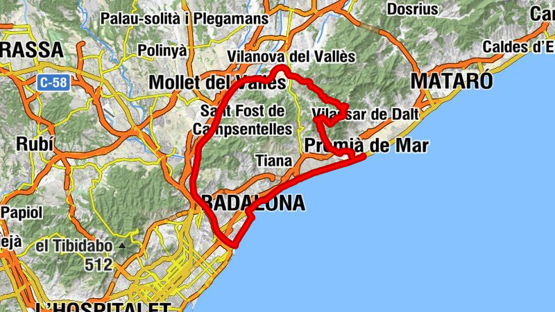 Premià de Mar - Sant Mateu - Turó de Pedrells - Turó de Montgat