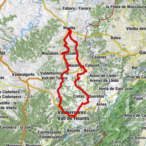 Maella - Valderrobres / Vall de Roures - Cretas / Queretes - Calaceite / Calaceit