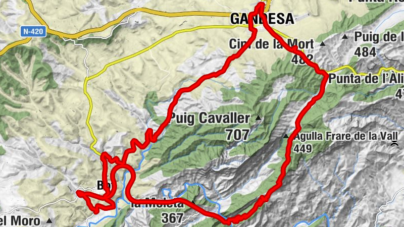 Restaurant Ginebrals - la Moleta - Coll d'en Canar - Coll d'en Torner