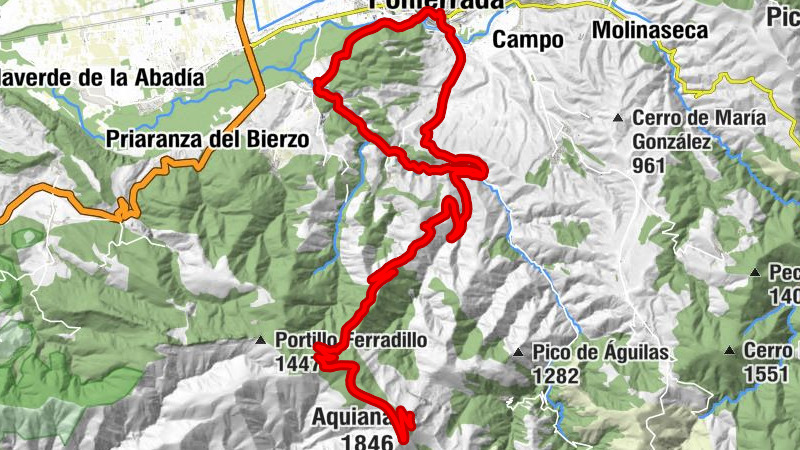 Toral de Merayo - Aquiana - Refugio de Montaña Monte Guiana o Aquiana - Ermita de Toral de Merayo