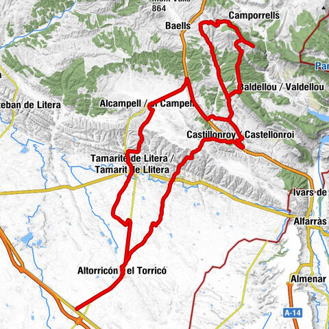 La Melusa - Altorricón / el Torricó - Tamarite de Litera / Tamarit de Llitera - Alcampell / el Campell