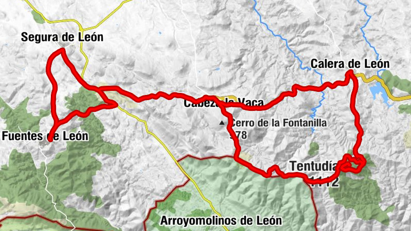 Fuentes de León - Las Tres Encinas - Tentudía - Puerto de los Ciegos