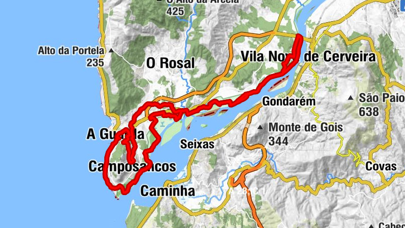 A Guarda - Igrexa de San Bieito - El Perro Verde - Igrexa de Santa María da Asunción