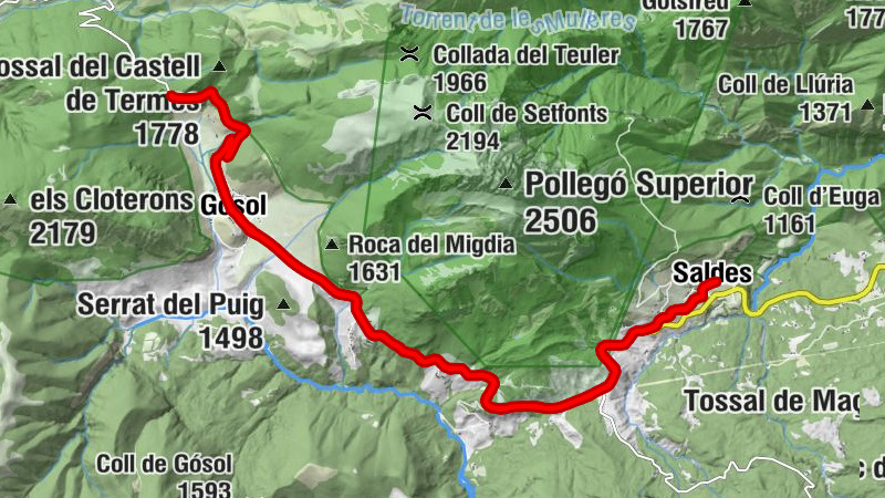 Saldes - l'Espà - Coll del Cap de la Creu - Església de l'Assumpció de Gósol
