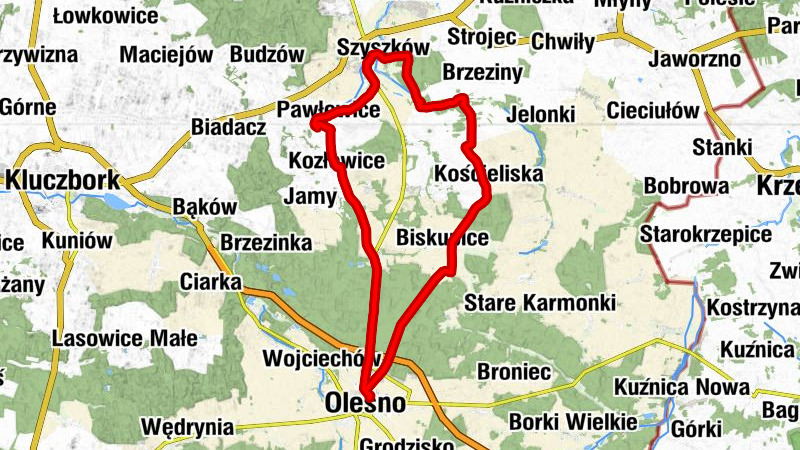Olesno Śląskie - Kaplica pw. św. Jana Chrzciciela - Kościół pw. Narodzenia Najświętszej Maryi Panny - Kościół parafialny pw. św. Jacka