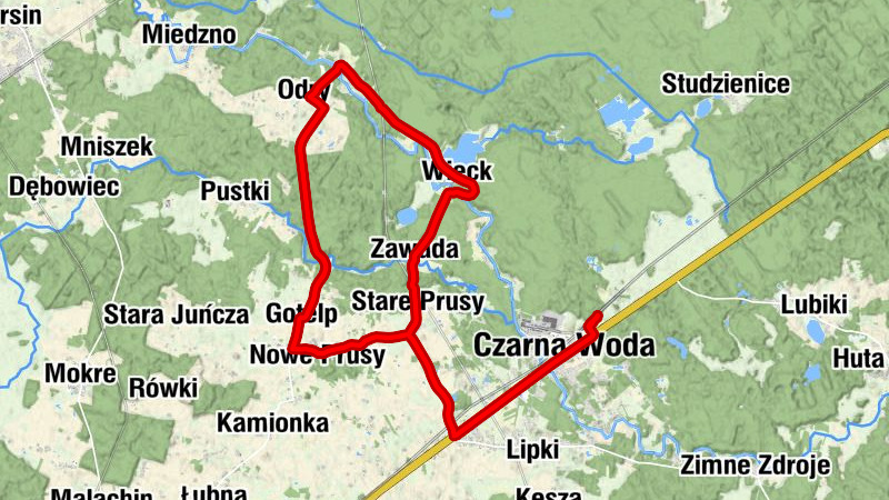 Czarna Woda - Karczma "Ostoja" - Szramkowa Góra - Kościół pw. Wniebowzięcia Najświętszej Marii Panny