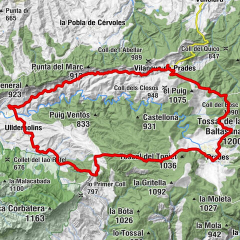 Vilanova de Prades - Coll de l'Arena - Prades