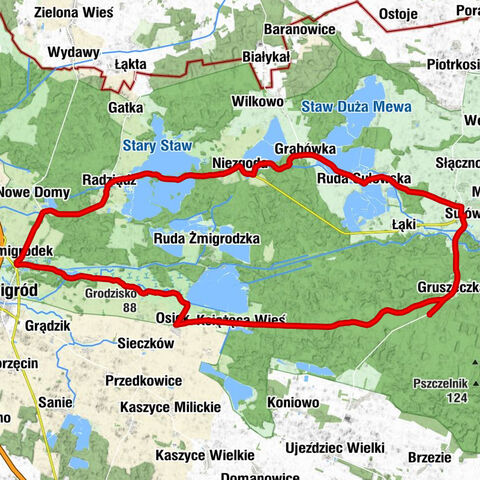 Gruszeczka - Książęca Wieś - Grodzisko - Kościół pw. Matki Bożej Częstochowskiej