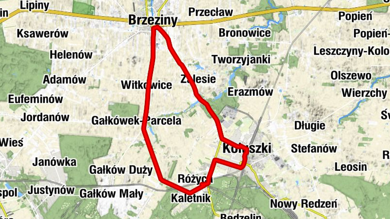 Różyca - Koluszki - Kościół pw. św. Anny w Brzezinach - Żakowice Południowe