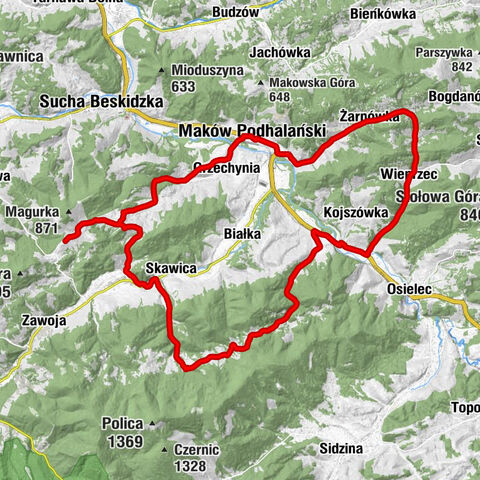 Beskid - Kaplica Najświętszej Maryi Panny Królowej Polski w Grzechyni - Kościół pw. Najświętszego Serca Pana Jezusa w Żarnówce - Kaplica