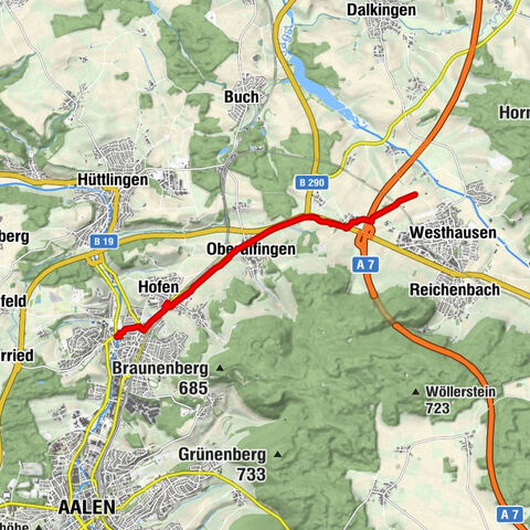 Querverbindung Q13 Westhausen nach Aalen-Wasseralfingen