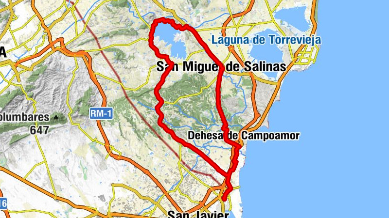 San Pedro del Pinatar - Nuestra Señora del Pilar - Pilar de la Horadada - Puerto de Rebate