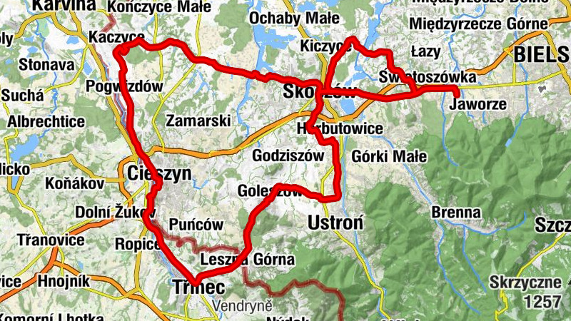 Dolniak - Karczma Świętoszówka - Kościół pw. Świętego Wawrzyńca w Bielowicku - Kościół pw. Znalezienia Krzyża Świętego