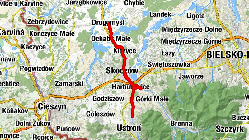 Drogomyśl - Wierzbina - Ochaby Wielkie - Skoczów