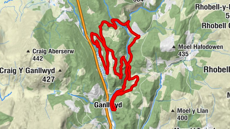 Ganllwyd - Pistyll Cain - Rhaeadr Mawddach