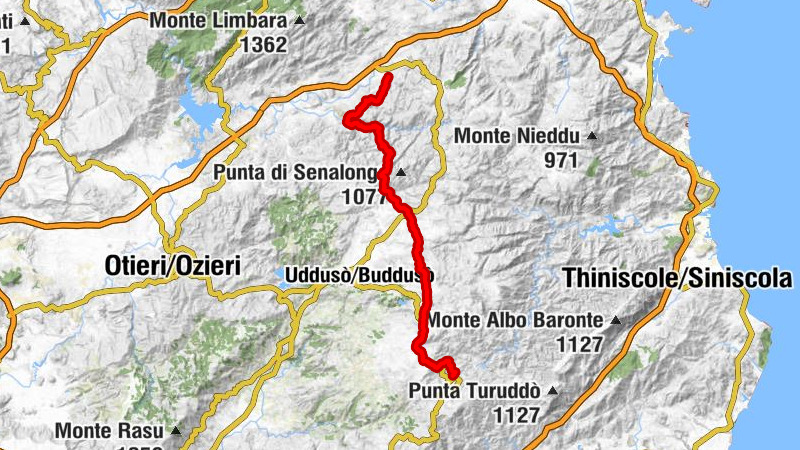 Alà/Alà dei Sardi - Punta Sa Tuppa Tunda - Punta Carruzzu - Bitzi/Bitti