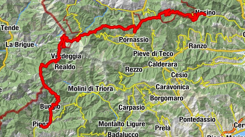 Nasino - Mont Saccarel / Monte Saccarello - Mont Grai / Monte Grai - Pigna