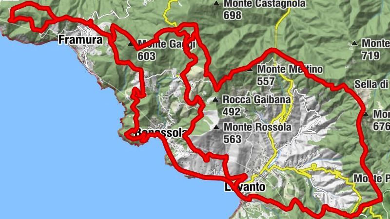 Levanto - Monte Gaggi - Monte Pastorelli - Monte Mettino