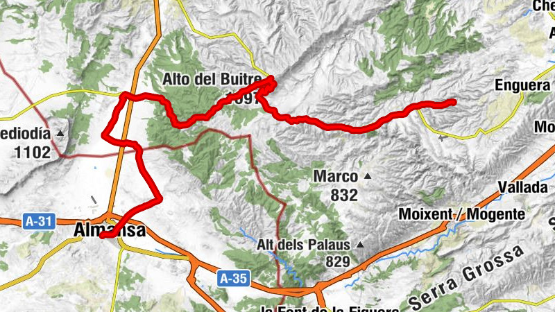 Mirador de Majo - Alto del Buitre - Almansa