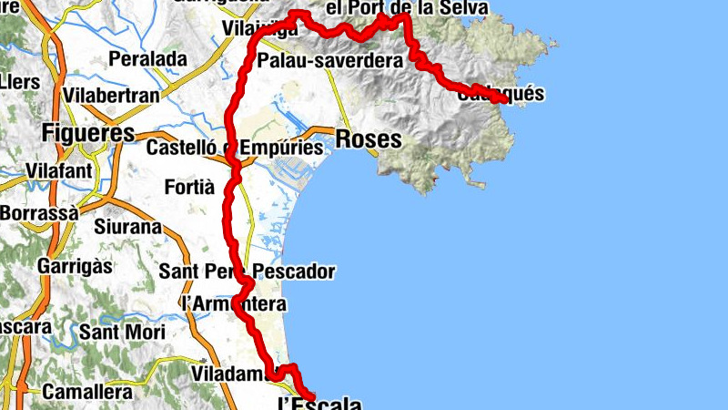 l'Escala - Església de Sant Martí d'Empúries - Puig Margall - Cadaqués