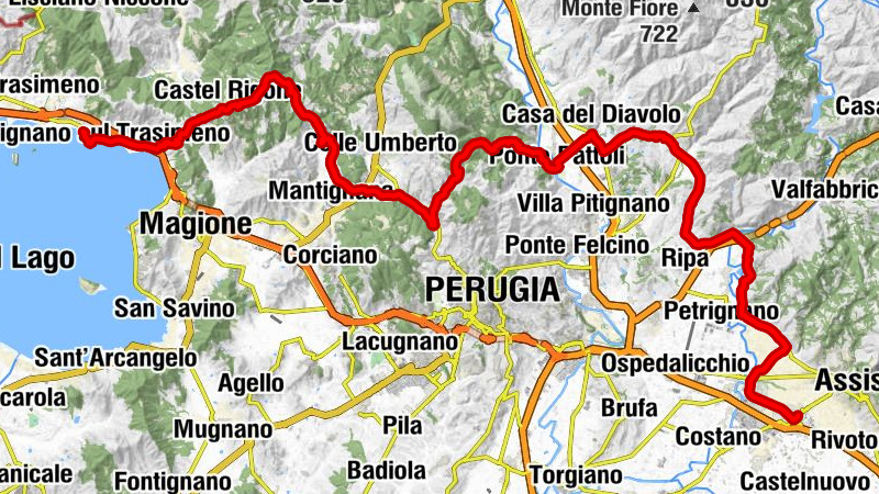 Porziuncola - la Montagnaccia - Colle Sassi Bianchi - Passignano sul Trasimeno