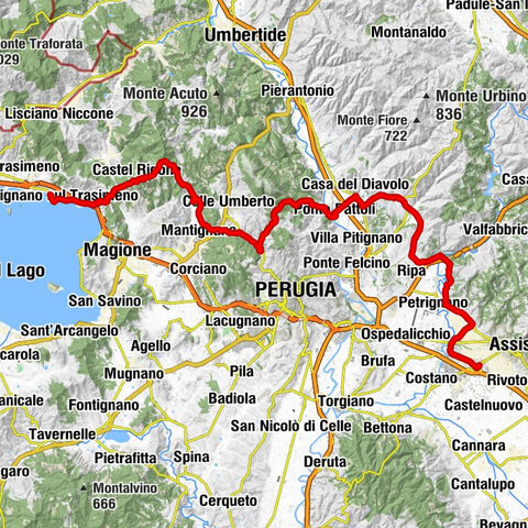 Porziuncola - la Montagnaccia - Colle Sassi Bianchi - Passignano sul Trasimeno