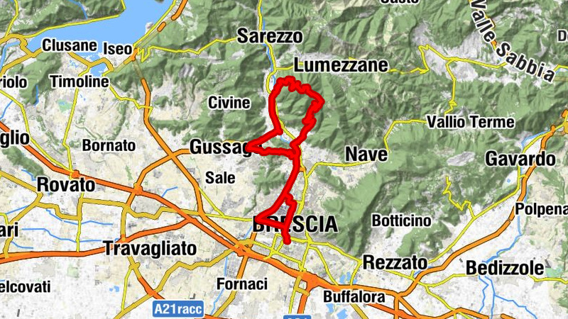 Brescia - Monte Palosso - Monte Selva - Sella del Madì