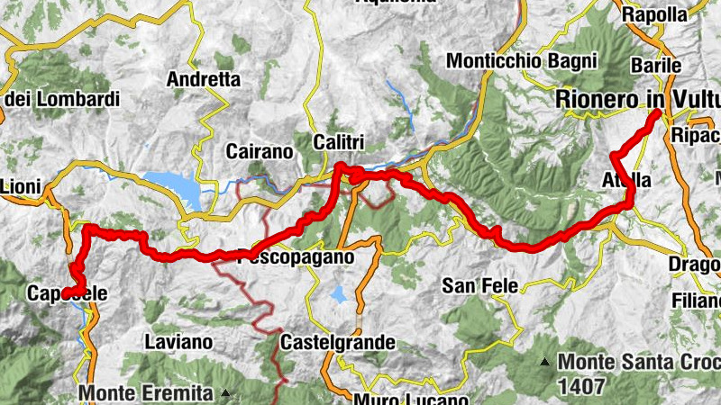 Caposele - Piani - Materdomini - Rionero in Vulture