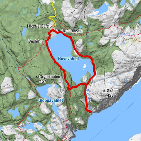 Preikestolhytta - Veslebu - Vatne