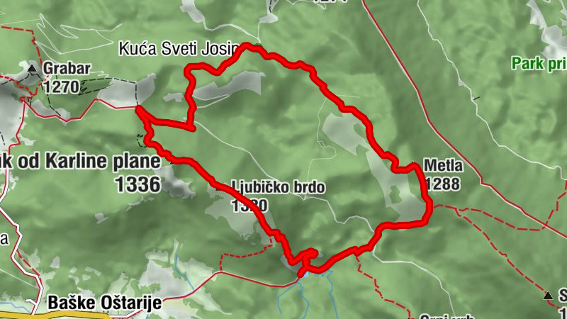 Trnovac - Metla - Kuk od Karline plane - Baške Oštarije