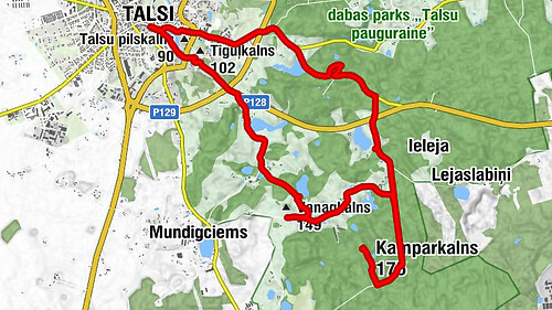 Talsu radošā sēta - Tiguļkalns - Kamparkalns - Talsu pilskalns