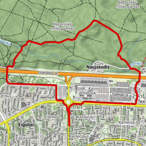 Kaunas - Kleboniškio šaltinis - Eigulių seniūnija