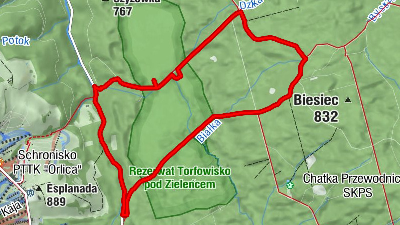 Skrót - Rozdroże pod Bieścem - Zusammen Platz