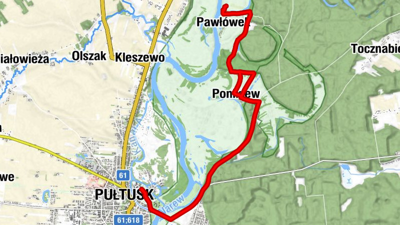 Wyspa - Ponikiew - Pawłówek - Pułtusk