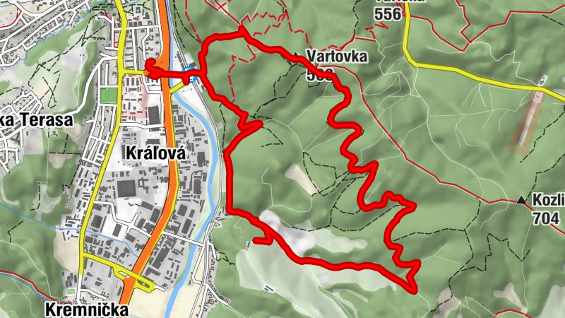 Radvaň - Tvarožnô - Vartovka - Banská Bystrica