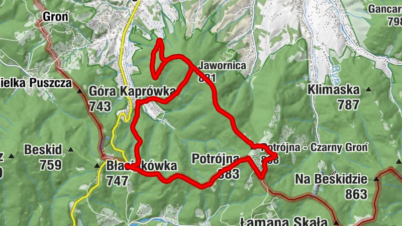 Roczenka - Potrójna - Czarny Groń - Jawornica - Targanice