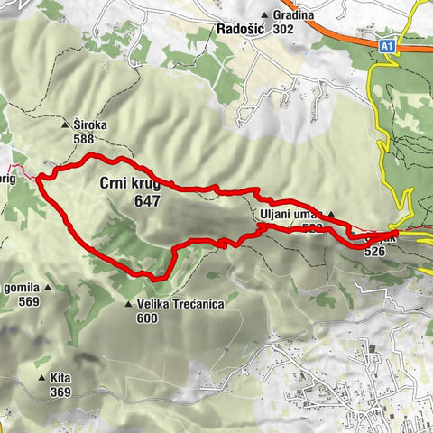Planinarski dom Malačka - Orljak - Uljani umac - Crni krug