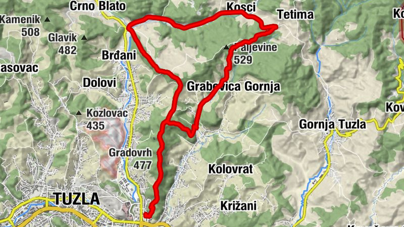 Tuzla - Badre - Gradovrh - Skojevska