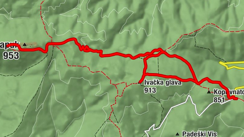 Virovitičko-podravska županija - Papuk - Ivačka glava - Požeško-slavonska županija