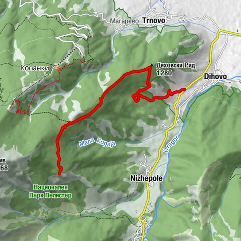 Нижеполе - Свети Атанас - Диховски Рид - Jorgov Kamen