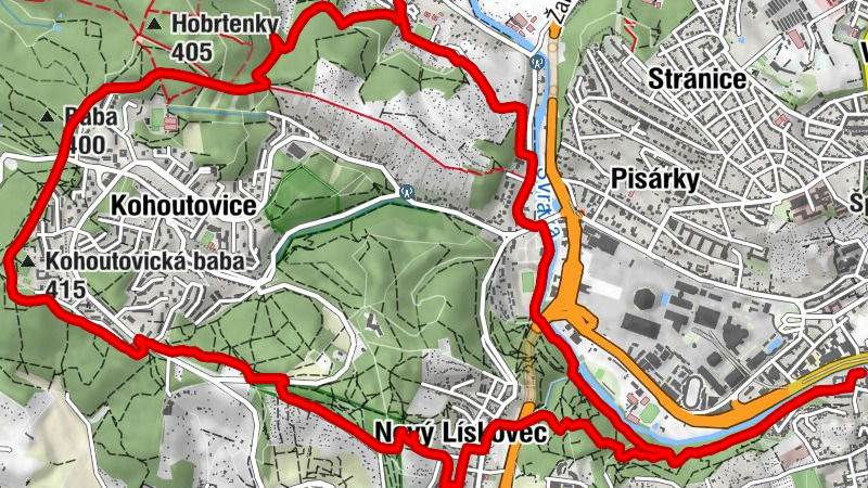 Pisárky - Parkhotel Restaurant - Kohoutovická baba - Kohoutovice