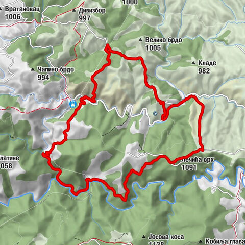 Бранешци - Лечића врх - Ђапино брдо - Семегњево