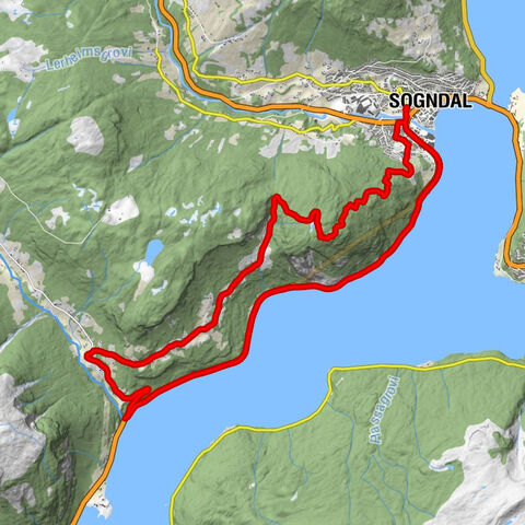 Sogndal - Stedje kyrkje - Dagsturhytte Stedjestova - Stedjeåsen