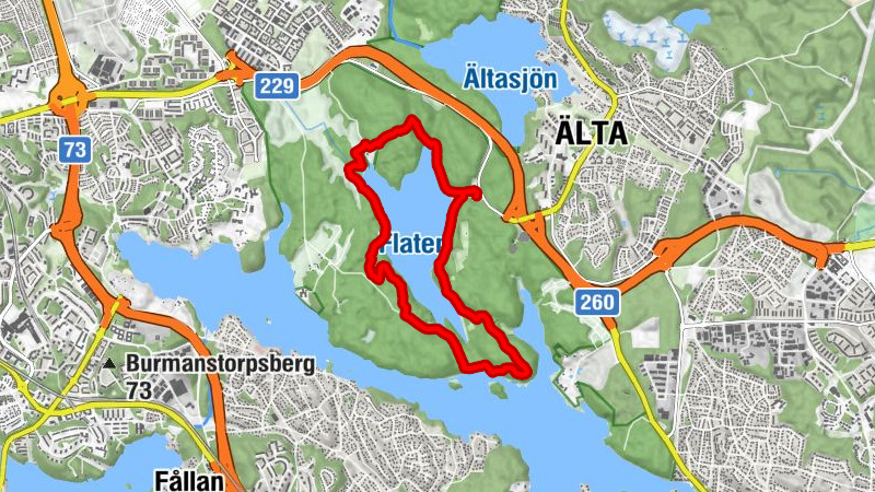 Flaten - Nacka - Listudden - Älta